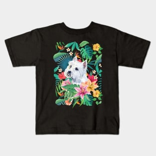 Tropical Maltese Dog 4 Kids T-Shirt